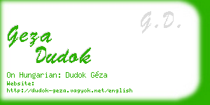 geza dudok business card